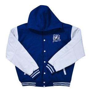 Blue varsity jacket