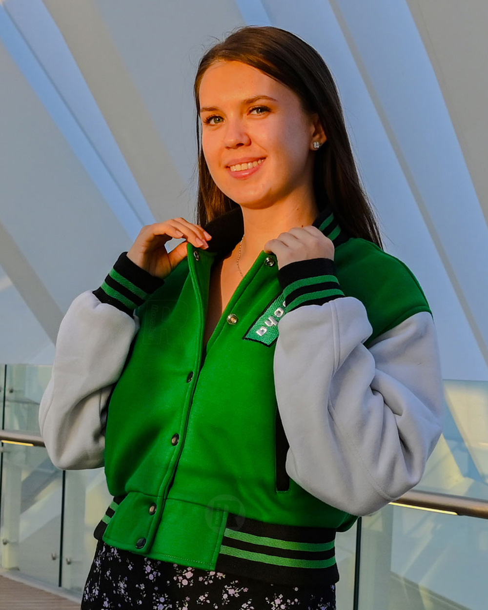 pink varsity jacket 