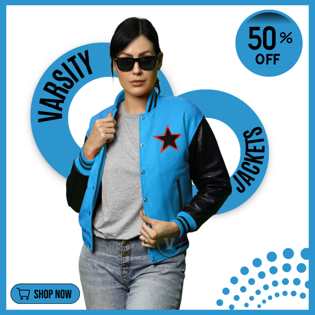 Women Varsity Jackets Leather Sleeves