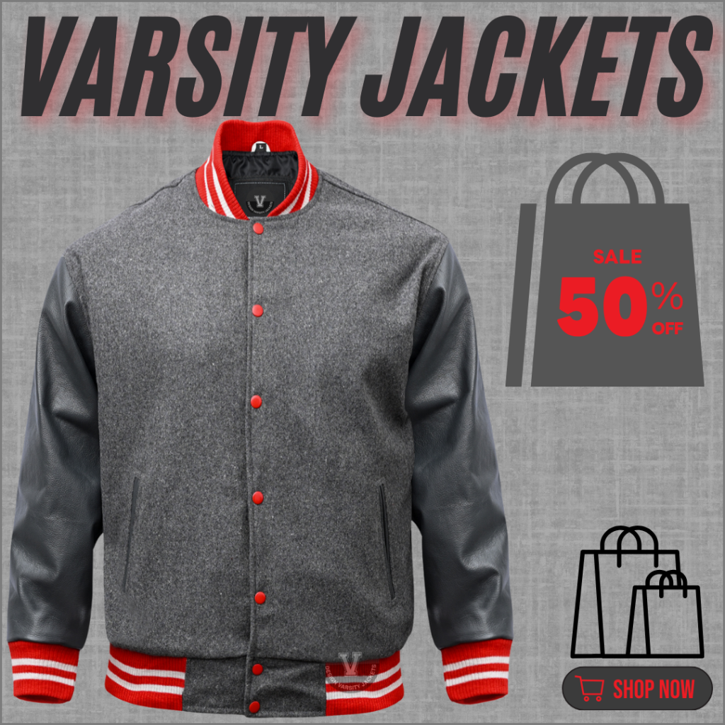 Custom Varsity Jackets Black Grey