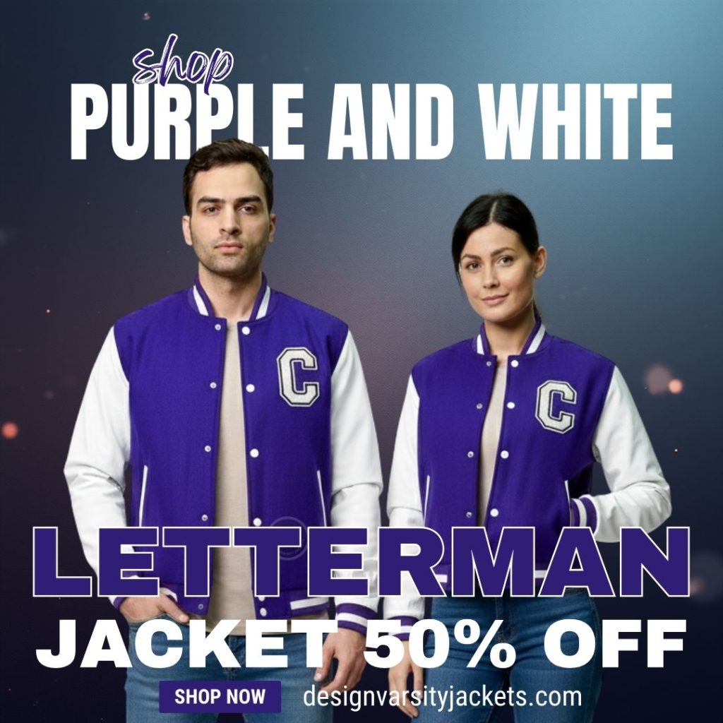 Purple And White Letterman Jacket Custom Design Purple And White Letterman Jacket Custom Design