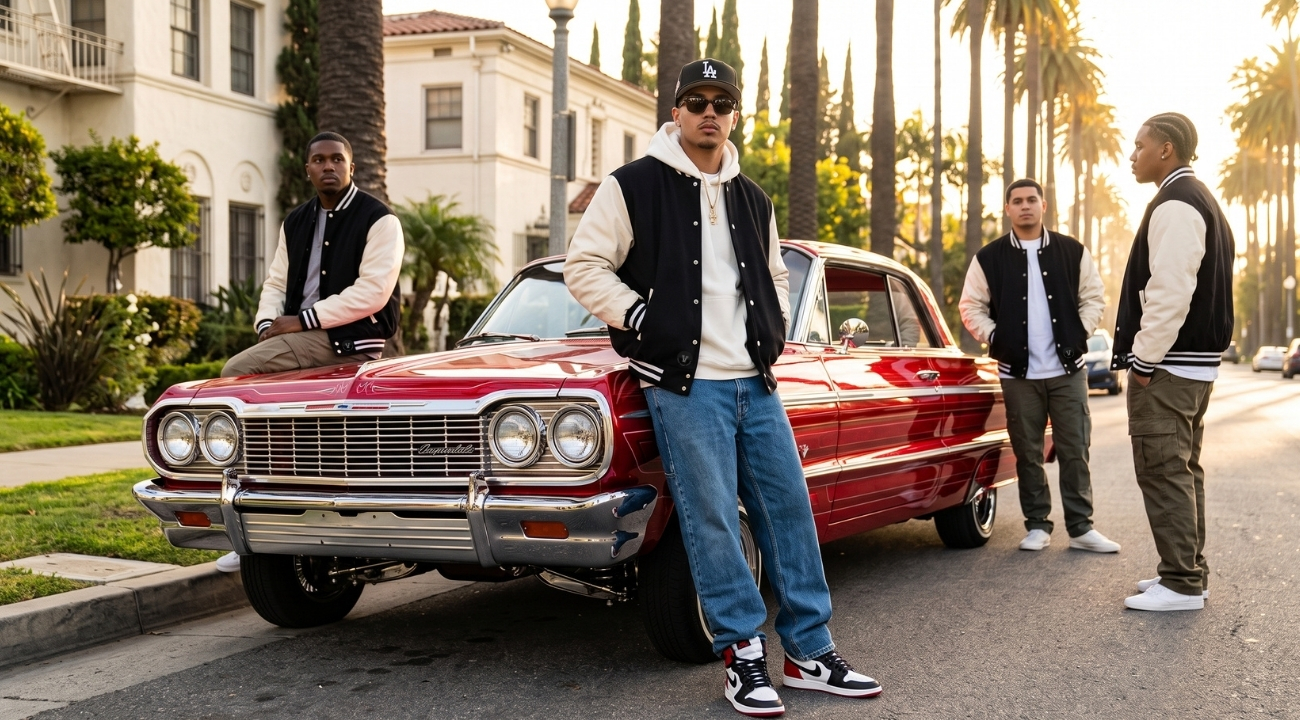 Varsity Jackets in Los Angeles Hip Hop Outfits