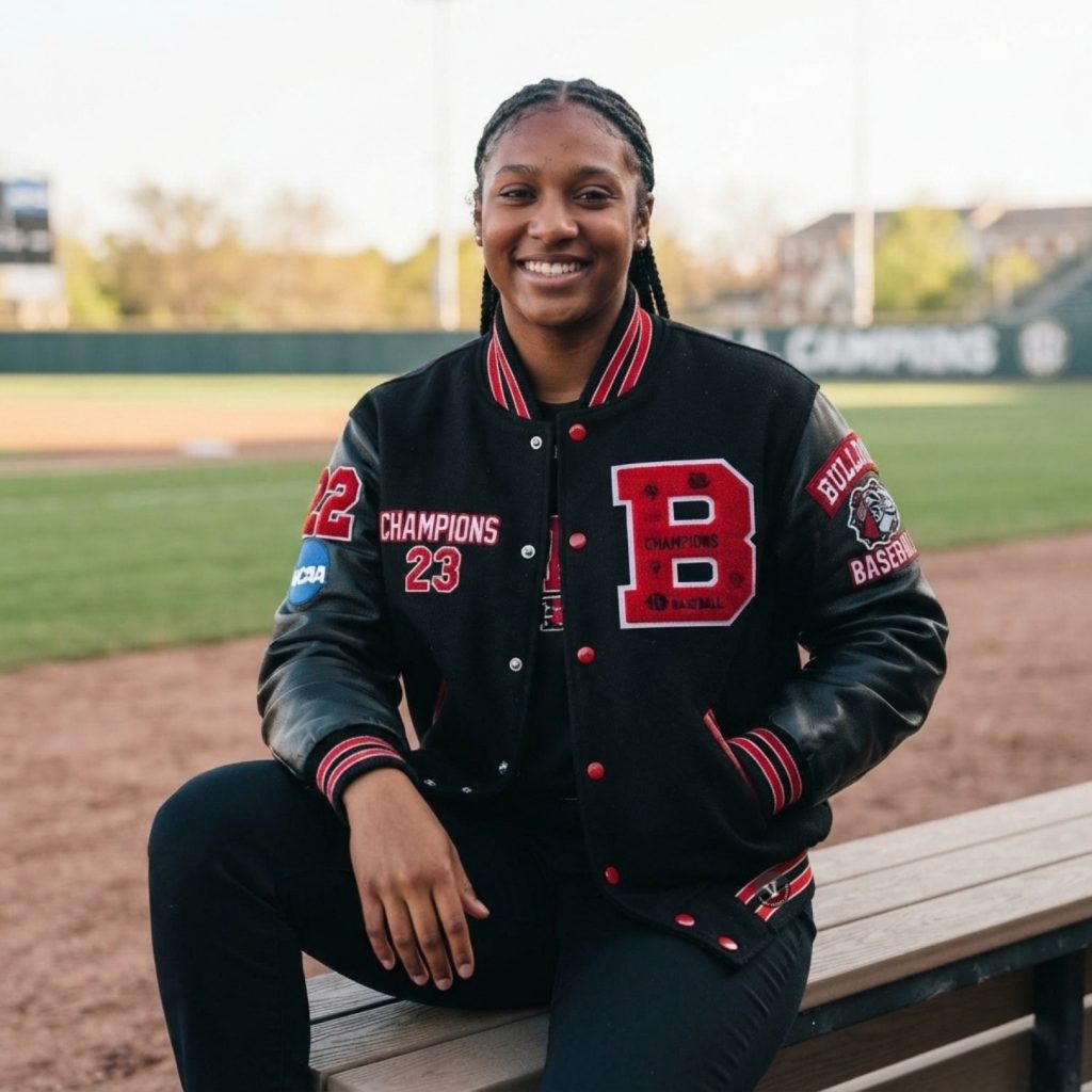 Red and Black Baseball Jackets for Women
