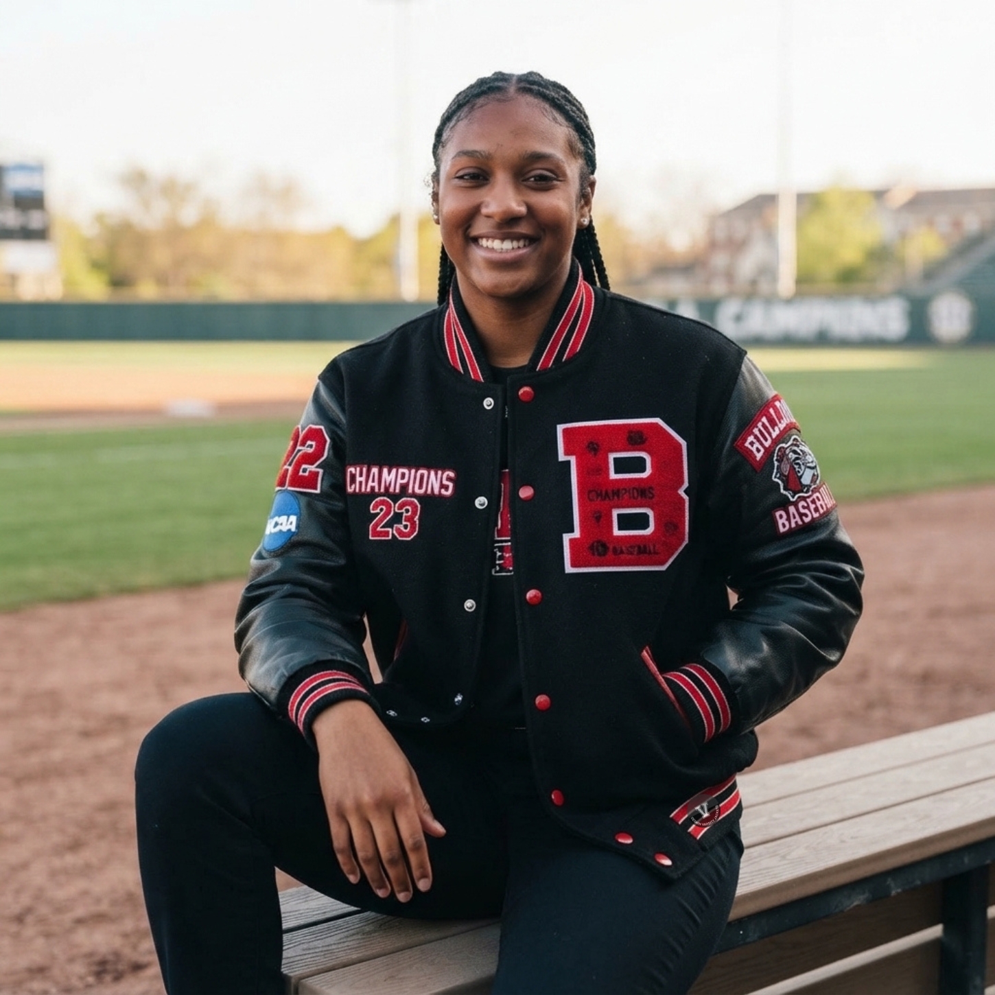 Red and Black Baseball Jackets for Women