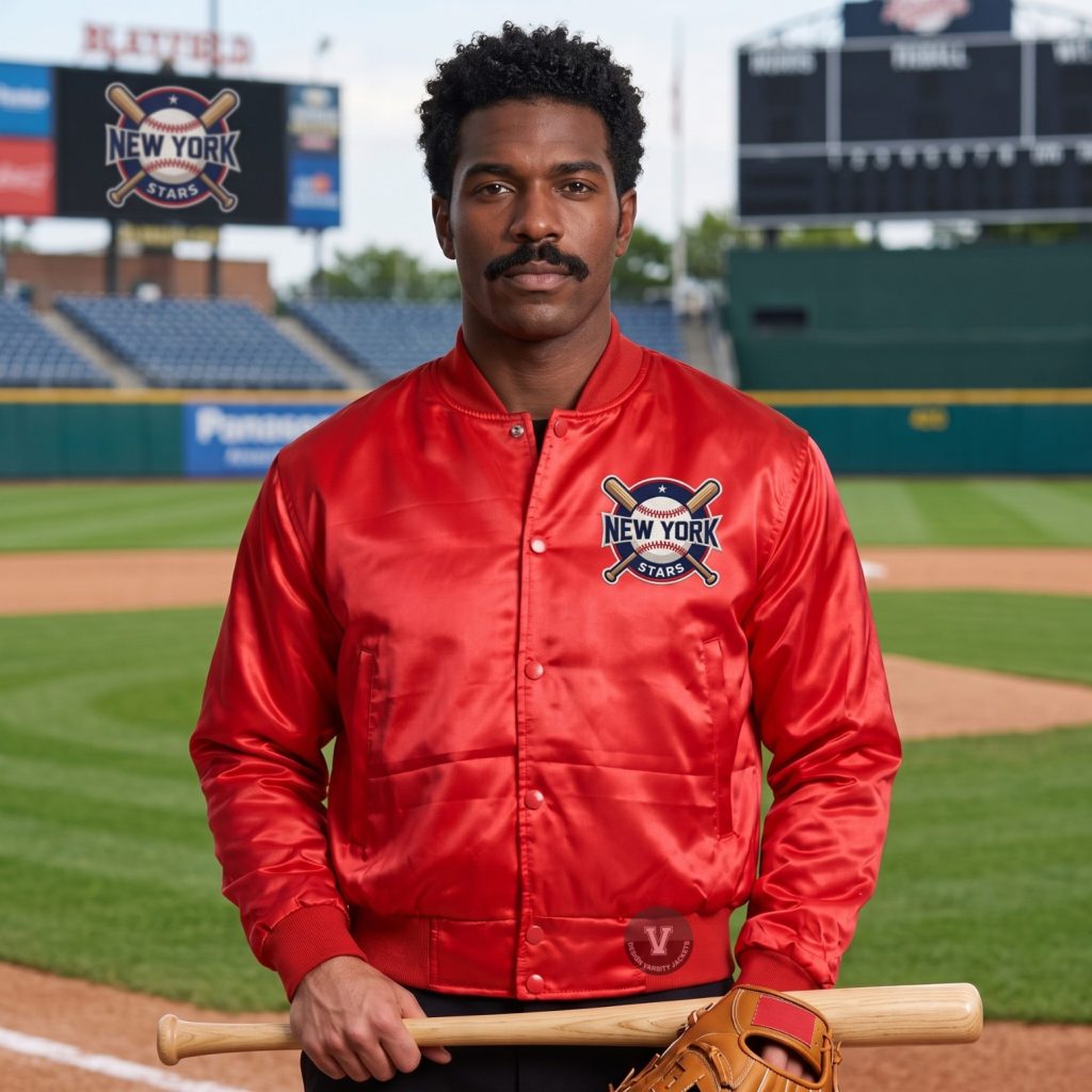 baseball jackets with satin finish
